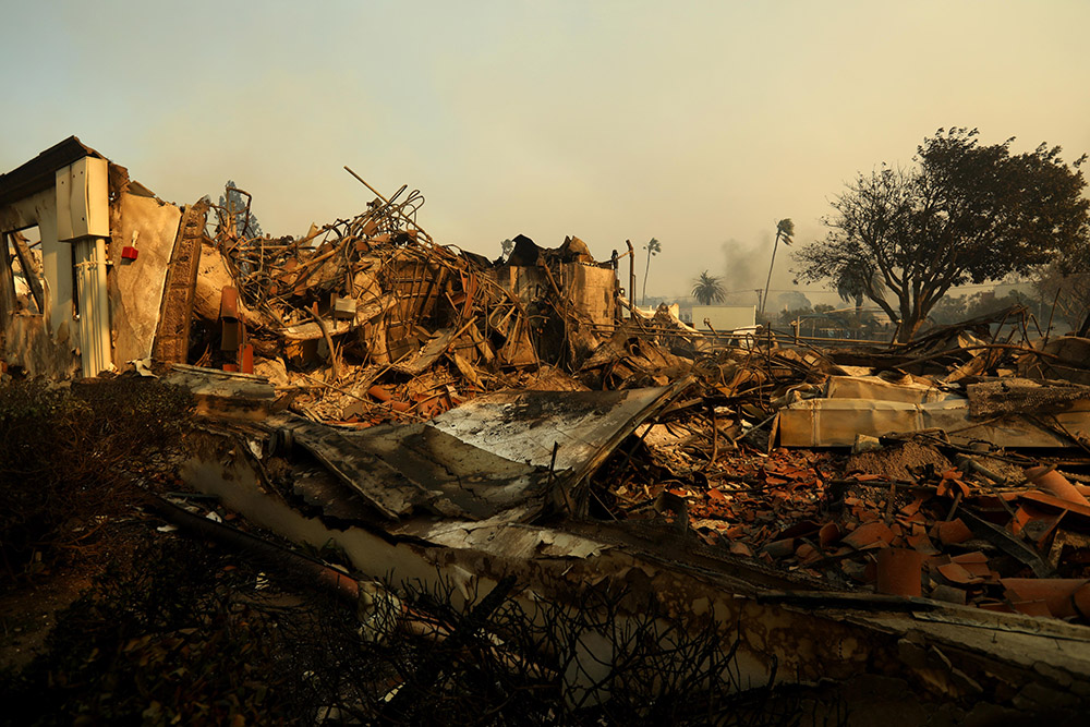 The fire ravaged Palisades Elementary Charter School in Pacific Palisades on January 8, 2025.