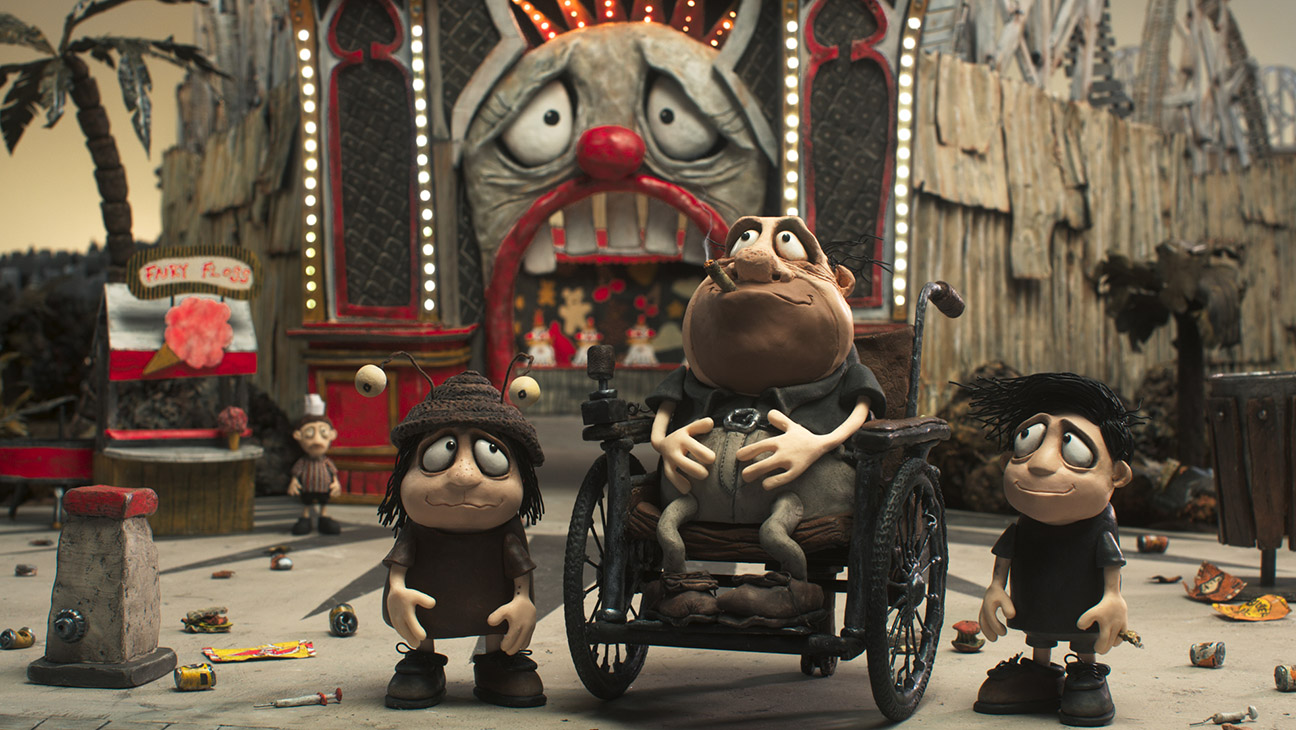 From left: Characters voiced by Sarah Snook, Dominique Pinon and Kodi Smit-McPhee in 'Memoir of a Snail.'