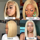 13x4T Part Bob Transparent Lace Wigs Short Bob Wigs 613 Blonde Straight Human Hair Wigs Anna Beauty Hair