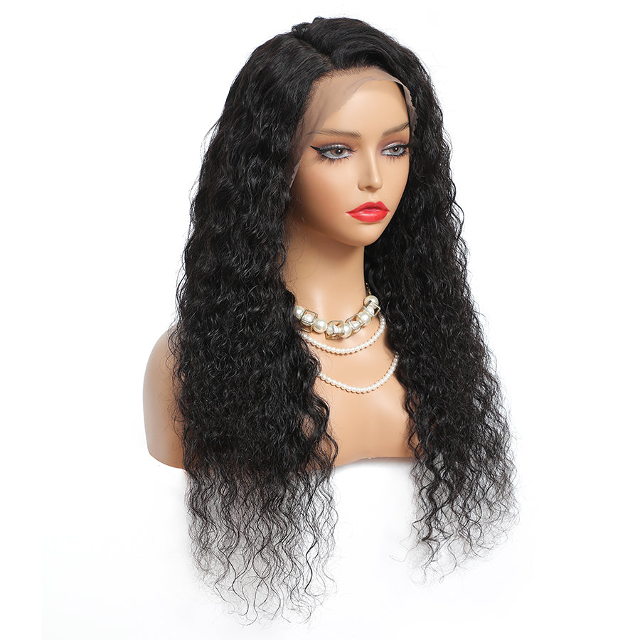 Deep Wave Wig 13*4 Transparent Lace Front Wigs 180%&150% Density Brazilian Human Hair Wigs Anna Beauty Hair