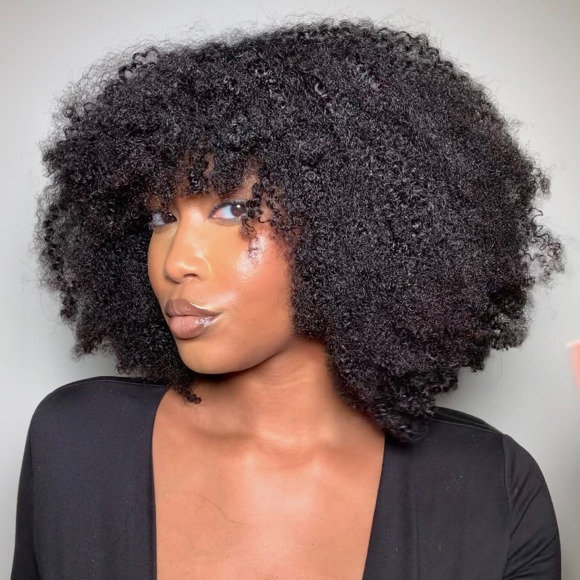 Natural Afro Curly Fringe Wig