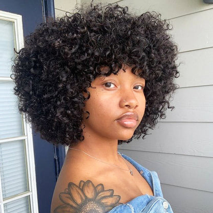 Super Volume Bang Wig With Afro Look