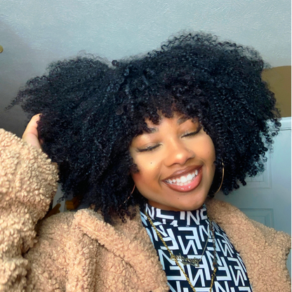 Natural Afro Curly Fringe Wig