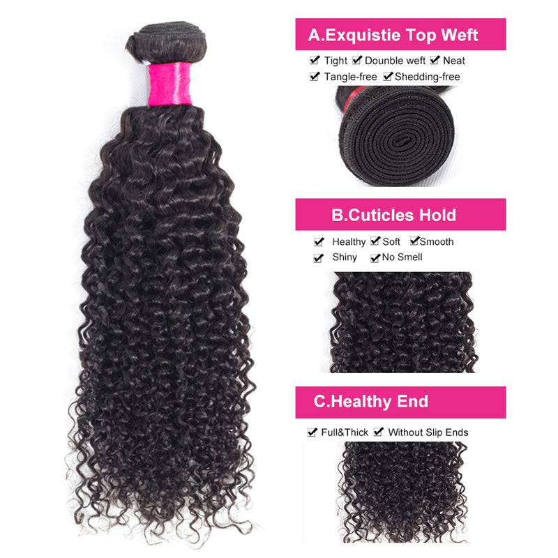 10A Grade 1 Bundle Of Kinky Curly Nature Black Hair 100% Virgin Human Hair Anna Beauty Hair