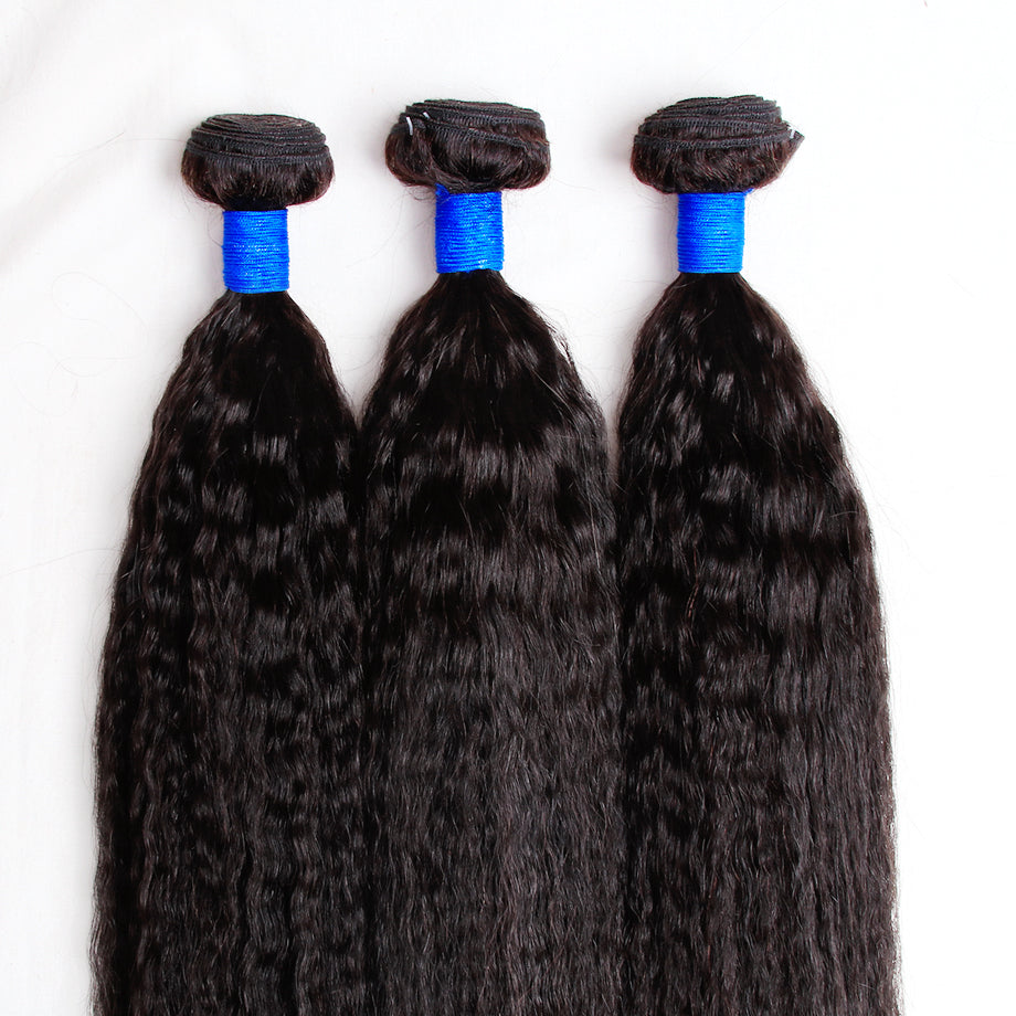 Brazilian Kinky Straight 3 Bundles 100% Human Hair Weave Bundles Virgin Hair Extension Bling Hair