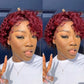 Curly Bob Transparent Lace Front Human Hair Wigs 8 inch Short Pixie Cut Virgin Hair For Black Women