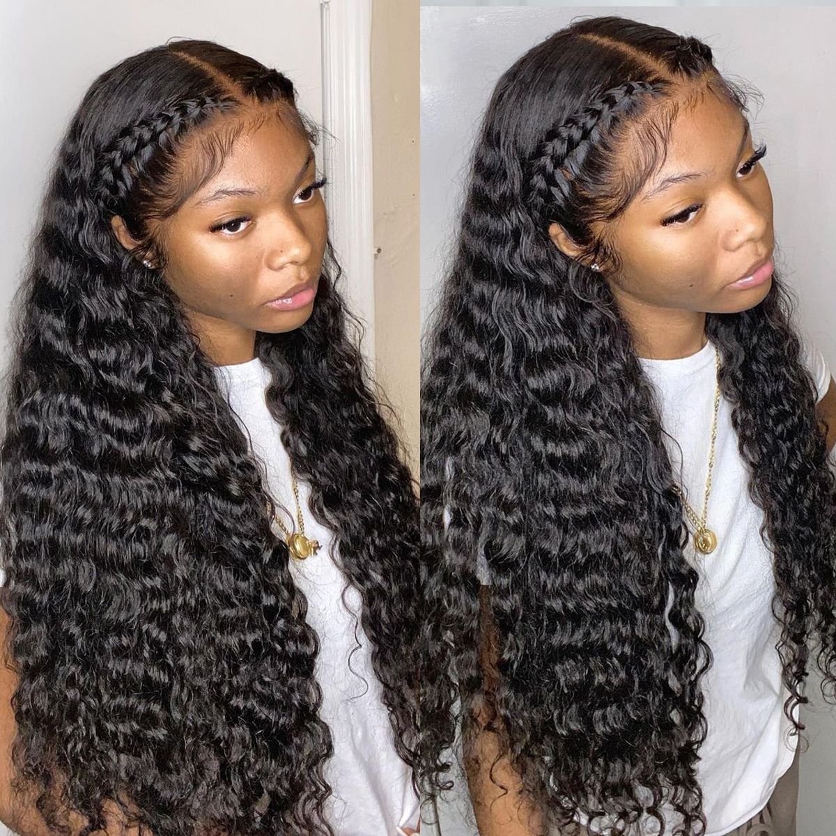 13x4  Lace Front Wig Virgin Hair With Baby hair Deep Wave Human Hair Wigs Melted Match All Skin