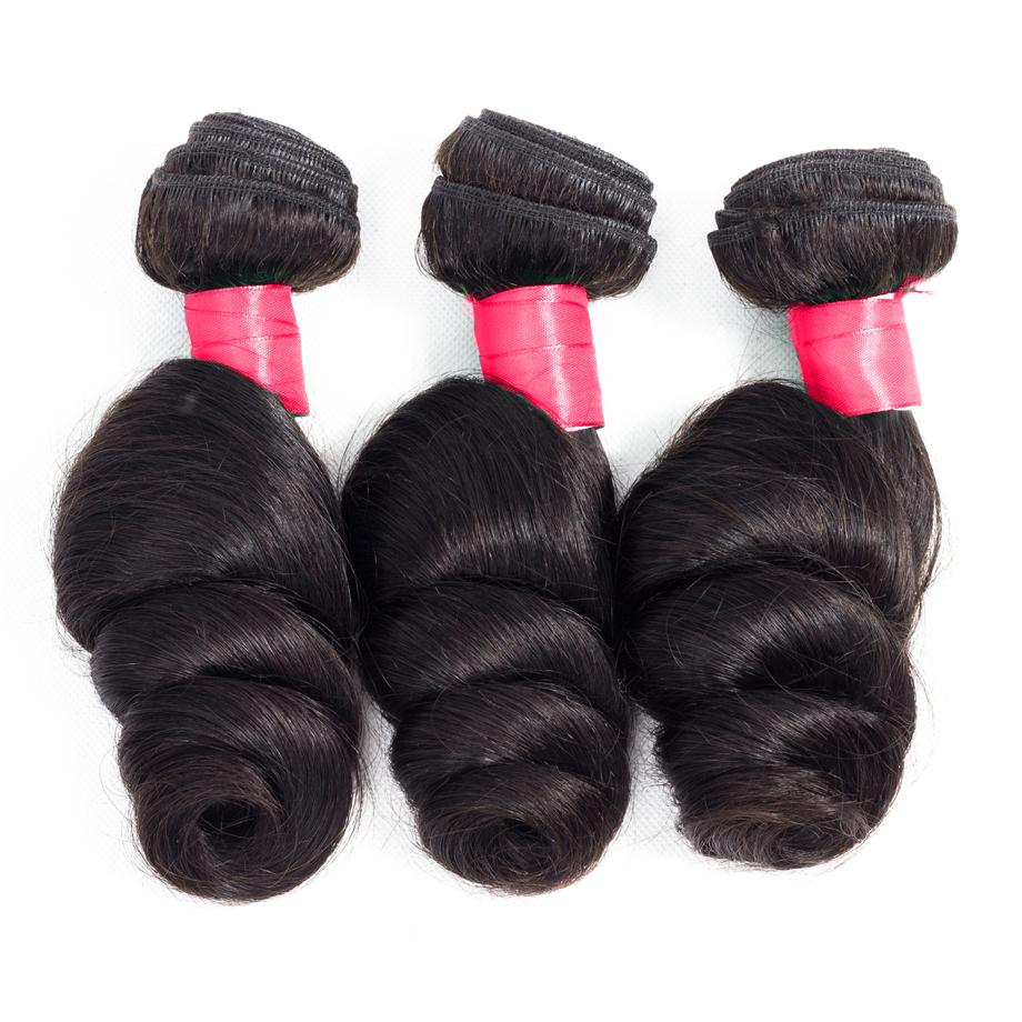 Peruvian Loose Wave 3 Bundles With 13×4 Lace Frontal 10A Grade 100% Human Virgin Hair Bling Hair
