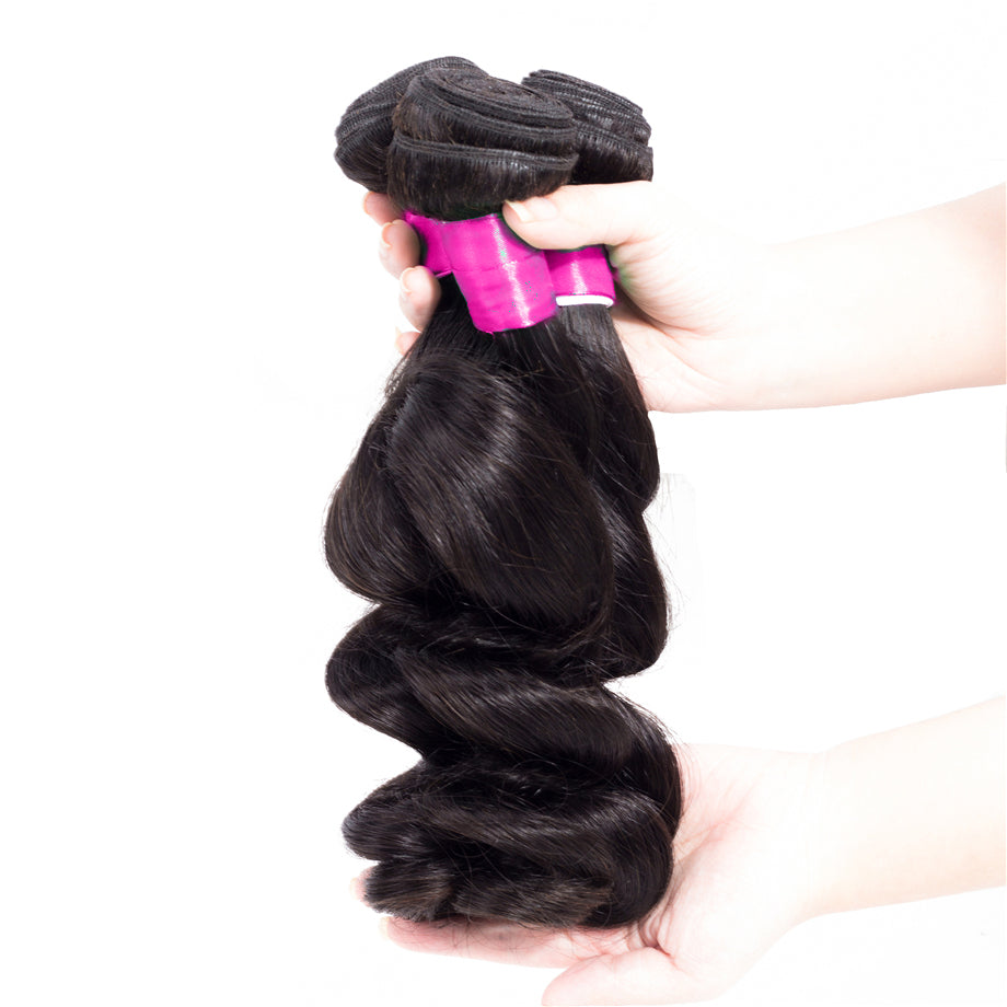 Brazilian Loose Wave 3 Bundles 100% Human Hair Weave Bundles Virgin Hair Extension Bling Hair