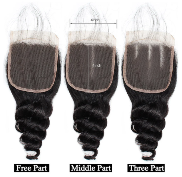 Loose Wave 4 Bundles With 4×4 Closure Free Part 10A Grade 100% Brazilian Human Virgin Hair Bling Hair