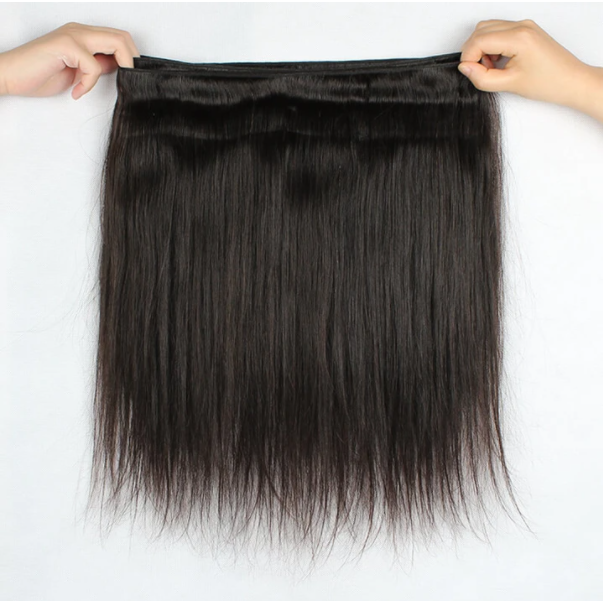 Straight 4 Bundles With 4×4 Closure Free Part 10A Grade 100% Brazilian Human Virgin Hair Bling Hair