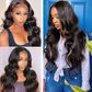 Body Wave 4*4 Transparent Lace Closure Wigs 100% High Quality Virgin Hair Wigs Natural Black Anna Beauty Hair