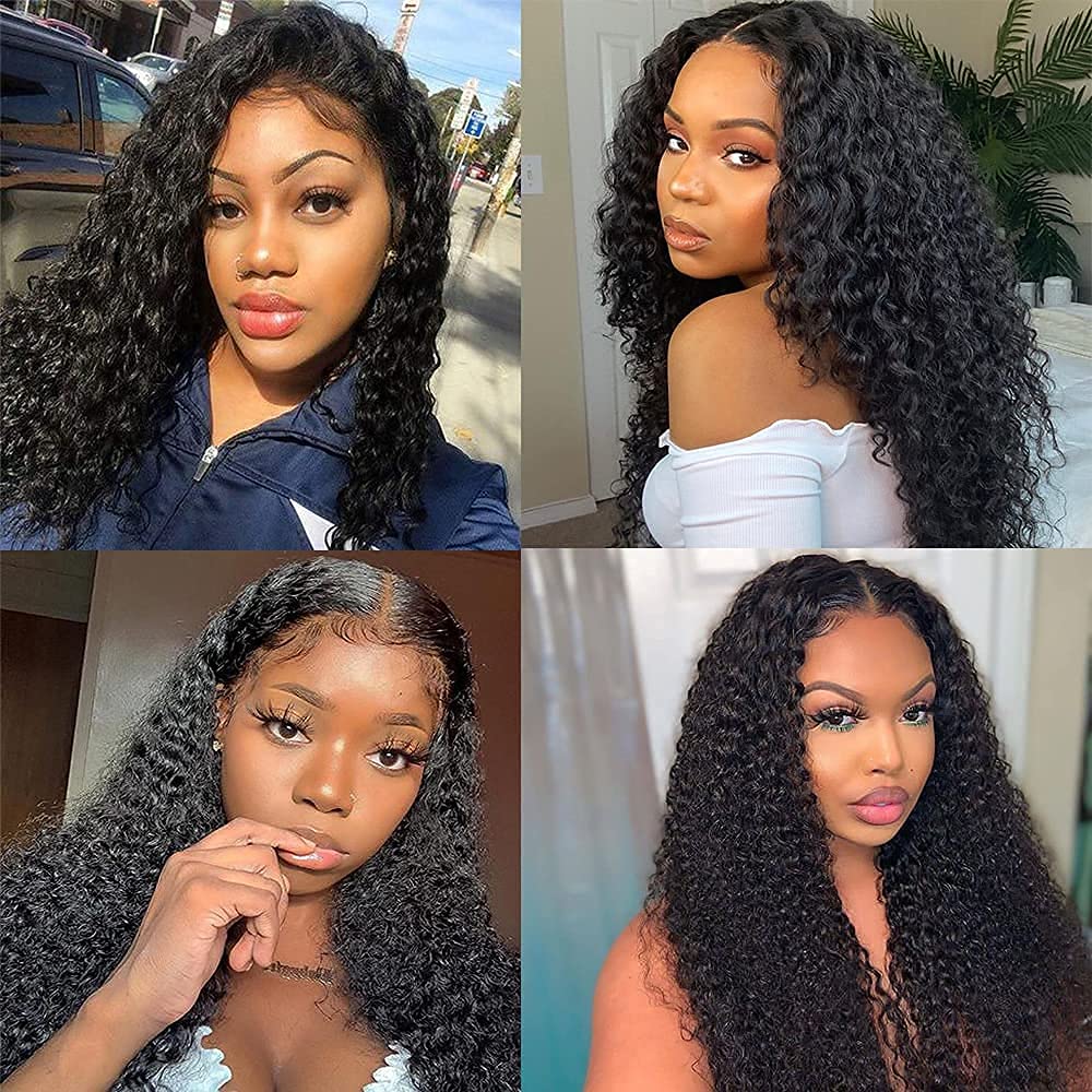 Curly 13*4 Transparent Lace Front Wigs 180% 220%  Density 10A Grade Pre-plucked Anna Beauty Hair