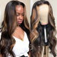 Anna Beauty Hair P1B/30 Highlight Wigs Body Wave Transparent Lace Front Wigs