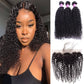 Brazilian Kinky Curly Bundles With 13×4 Lace Frontal 10A Grade 100% Human Virgin Hair Bling Hair
