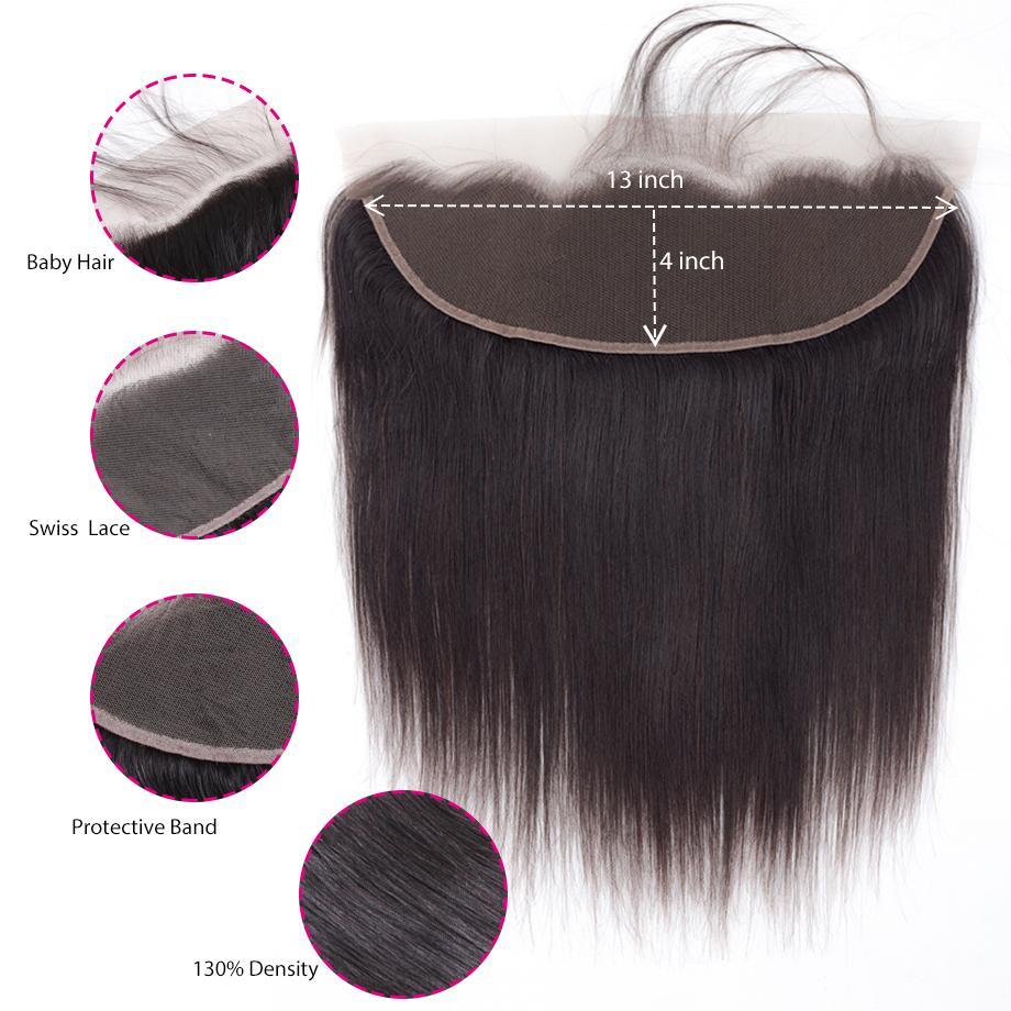 Peruvian Straight  Bundles With 13×4 Lace Frontal 10A Grade 100% Human Virgin Hair Bling Hair